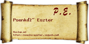 Psenkó Eszter névjegykártya